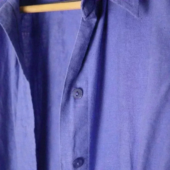 Coldwater Creek button down women's‎ size L blue relaxed blouse long sleeved - Picture 5 of 11